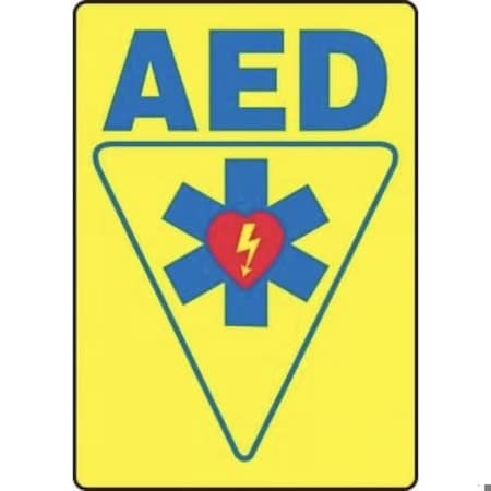 Accuform AED, Plastic, 10 in x 7 in, Mounting Holes MFSD602VP